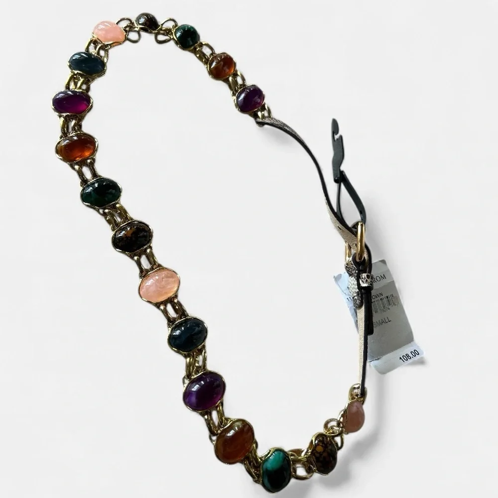 NORDSTROM Statement Belt Colorful Multi Vibrant Stone Embellished